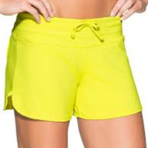 Athleta Fun In The Sun Drawstring Waist 2 Pocket Red Women's XL Swim Shorts - Picture 1 of 8